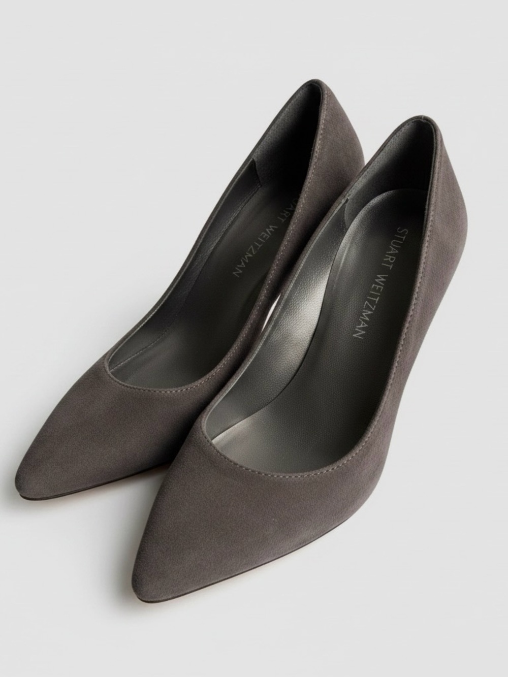 Stuart Weitzman Dark Gray Suede Pointed Toe Pumps Size 9